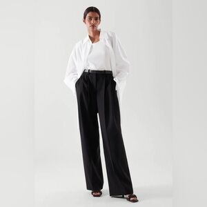 COS Wool Black Wide-Leg Trousers